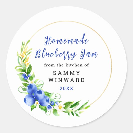 hausgemachte Blueberry-Jam-Creme Runder Aufkleber (Vorderseite)