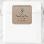 Hausgemachte Blueberry Jam Square Kraft Papier Lab Quadratischer Aufkleber (Tasche)