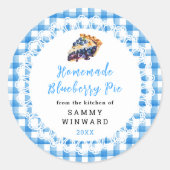 hausgemachte Blueberry Pie Food Label Runder Aufkleber (Vorderseite)