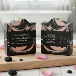 Hausgemachte Blumenseife Bauchbandseife Einladungsbanderole