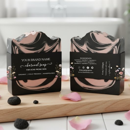 Hausgemachte Blumenseife Bauchbandseife Einladungsbanderole