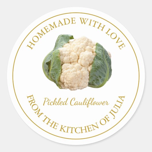 hausgemachte Blumenzapf | weiß Runder Aufkleber (Vorderseite)