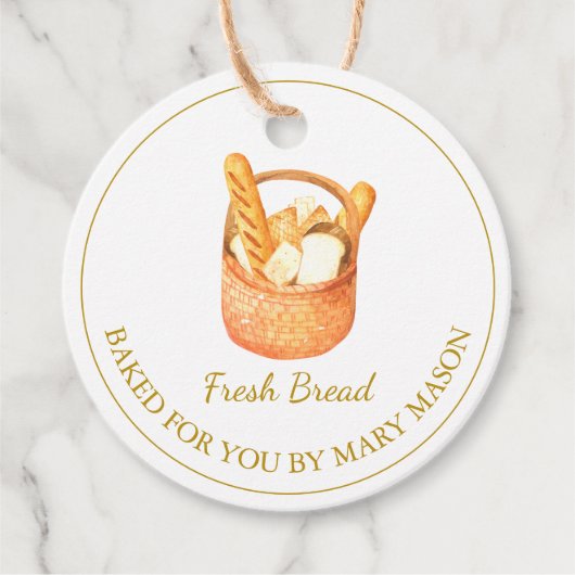 Hausgemachte Brot-Gefälligkeitstags | weiß Geschenkanhänger (Vorderseite)