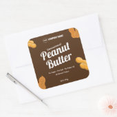 Hausgemachte Butter für Erdnuss Quadratischer Aufkleber (Umschlag)