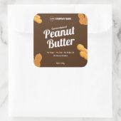 Hausgemachte Butter für Erdnuss Quadratischer Aufkleber (Tasche)