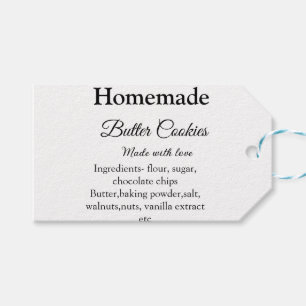 Hausgemachte Butterkekse aus Liebe fügen Text hinz Geschenkanhänger