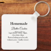 Hausgemachte Butterkekse aus Liebe fügen Text hinz Schlüsselanhänger (Rückseite)