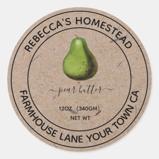 Hausgemachte Butterkonserven Runder Aufkleber (Vorderseite)