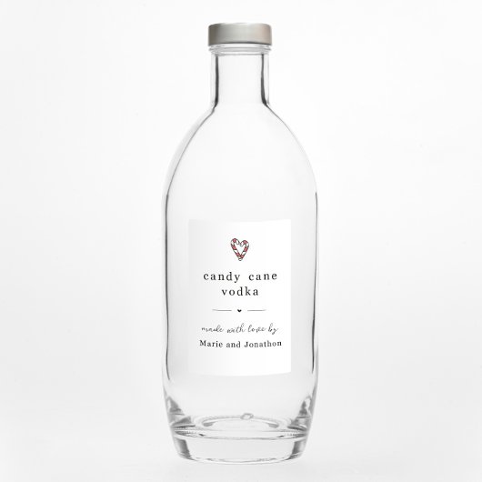 Hausgemachte Candy Cane Vodka Flasche Geschenk Eti Lebensmitteletikett