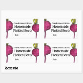 Hausgemachte Canning Jar Label Lila Rüben Rechteckiger Aufkleber (Blatt)