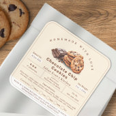 Hausgemachte Chocolate Chip Cookies Hütte Lebensmi Quadratischer Aufkleber