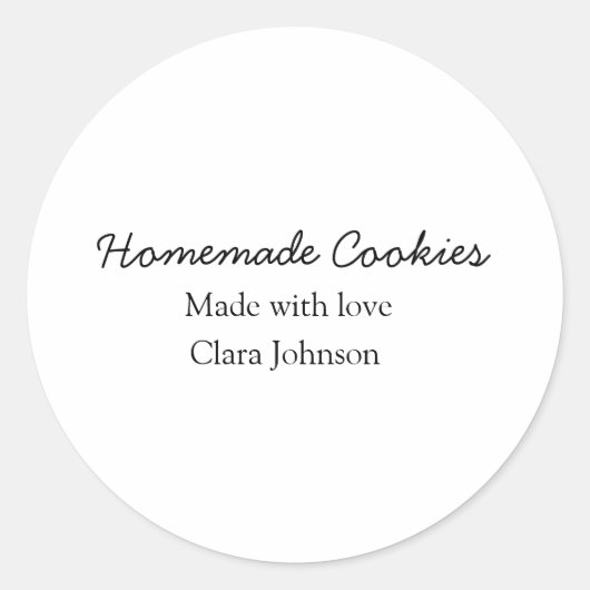 Hausgemachte Cookies fügen Ihren eigenen Textnamen Runder Aufkleber (Vorderseite)