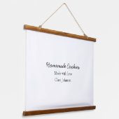 Hausgemachte Cookies fügen Ihren eigenen Textnamen Wandteppich Mit Holzrahmen (Gewinkelt)