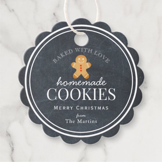 Hausgemachte Cookies Gingerbread Man Chalkboard Geschenkanhänger (Vorderseite)