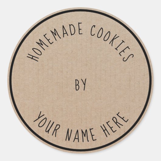 Hausgemachte Cookies Herz durch Vintages Handwerk Runder Aufkleber (Vorderseite)