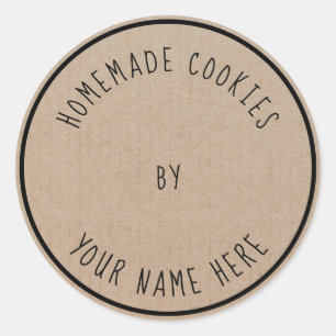 Hausgemachte Cookies Herz durch Vintages Handwerk Runder Aufkleber