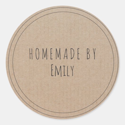 Hausgemachte Cookies Vintages einfaches Kraftpapie Runder Aufkleber (Vorderseite)