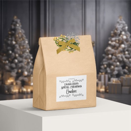 Hausgemachte Cracker ästhetisches White Food Label Lebensmitteletikett