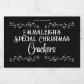 Hausgemachte Crackers ästhetisch schwarz Lebensmitteletikett (Einzelnes Label)