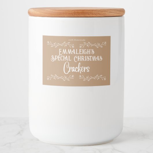 Hausgemachte Crackers ästhetische Brown Lebensmitteletikett (Vorderseite)