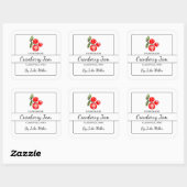 Hausgemachte Cranberry Jam Square Label Quadratischer Aufkleber (Blatt)