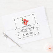 Hausgemachte Cranberry Jam Square Label Quadratischer Aufkleber (Umschlag)