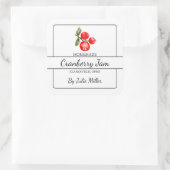 Hausgemachte Cranberry Jam Square Label Quadratischer Aufkleber (Tasche)