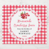 Hausgemachte Cranberry Juice Drinks Alkoholflaschenetikett (Einzelnes Label)