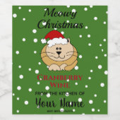 Hausgemachte Cranberry Wine Meowy Weihnachten Weinetikett (Einzelnes Label)