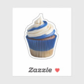 Hausgemachte Cupcakes White Blue Aufkleber (Blatt)
