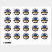 Hausgemachte Cupcakes White Blue Round Aufkleber (Blatt)