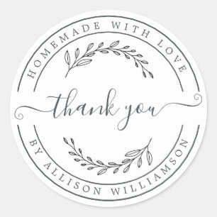 hausgemachte Danke, Foliage Runder Aufkleber