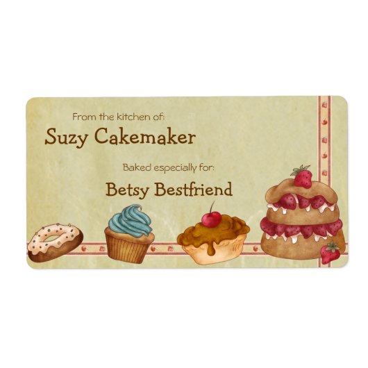 Hausgemachte Desserts Personalisiert Labels (Vorne)