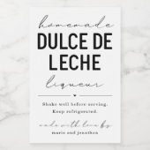 Hausgemachte Dolce de Leche Likör Flaschenetikett Weinetikett (Einzelnes Label)