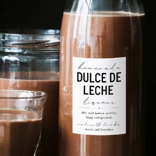 Hausgemachte Dolce de Leche Likör Flaschenetikett Weinetikett