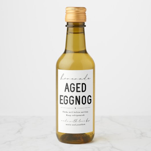 hausgemachte Eggnog-Flasche Weinetikett (Vorderseite)