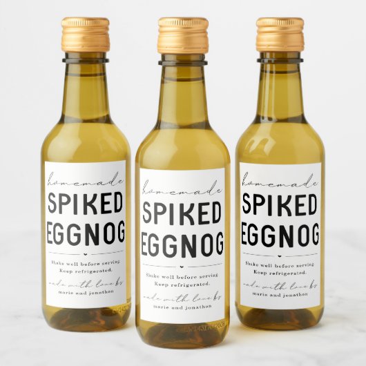 hausgemachte Eggnog Flasche Weinetikett (Flaschen)