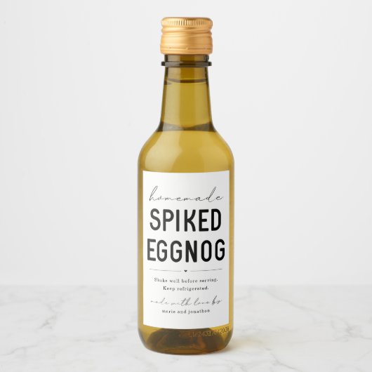 hausgemachte Eggnog Flasche Weinetikett (Vorderseite)