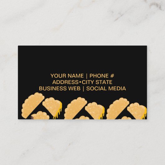 Hausgemachte Empanadas Business Hand gezogen Schwa Visitenkarte (Rückseite)