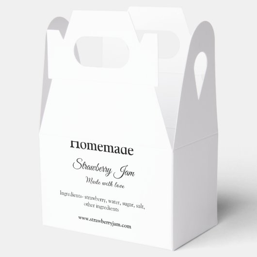 Hausgemachte Erdbeermarmelade aus Liebe fügen Text Geschenkschachtel (Geöffnet)