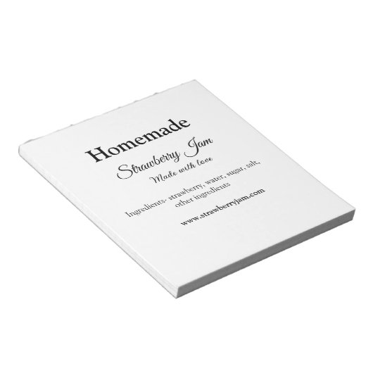 Hausgemachte Erdbeermarmelade aus Liebe fügen Text Notizblock (angewinkelt)