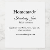 Hausgemachte Erdbeermarmelade aus Liebe fügen Text Weinetikett (Einzelnes Label)
