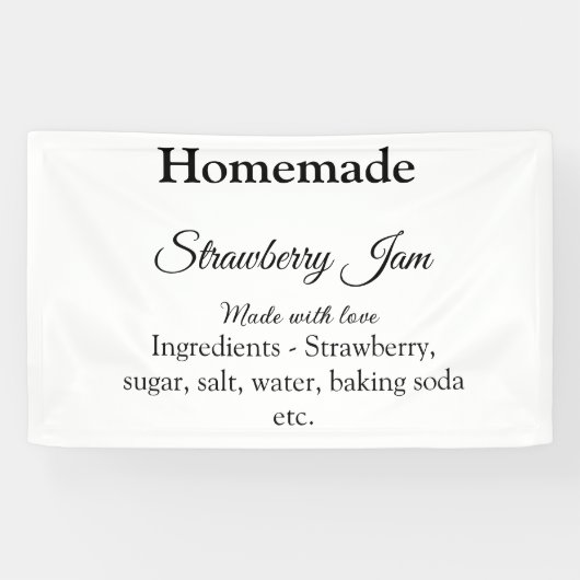 Hausgemachte Erdbeermarmelade mit Liebe fügen Text Banner (Horizontal)