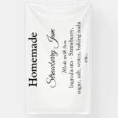 Hausgemachte Erdbeermarmelade mit Liebe fügen Text Banner (Vertikal)