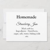 Hausgemachte Erdbeermarmelade mit Liebe fügen Text Einladung (Vorderseite)