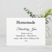 Hausgemachte Erdbeermarmelade mit Liebe fügen Text Einladung (Stehend Vorderseite)