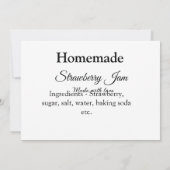 Hausgemachte Erdbeermarmelade mit Liebe fügen Text Einladung (Rückseite)