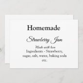Hausgemachte Erdbeermarmelade mit Liebe fügen Text Einladung (Vorne/Hinten)