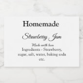 Hausgemachte Erdbeermarmelade mit Liebe fügen Text Lebensmitteletikett (Einzelnes Label)