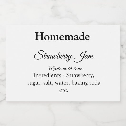 Hausgemachte Erdbeermarmelade mit Liebe fügen Text Lebensmitteletikett (Einzelnes Label)